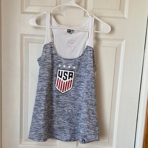 New Era White Logo Cotton Tank Top